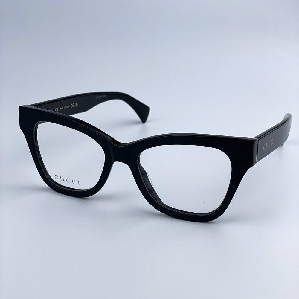 SALE! NEW Gucci GG1133O 003 Shiny Black Cat Eye Women LOGO Eyeglasses - Picture 5 of 12
